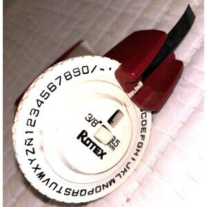 Vintage Avery Rotex Red Label Maker with 3 Tape refills Red Blue Green